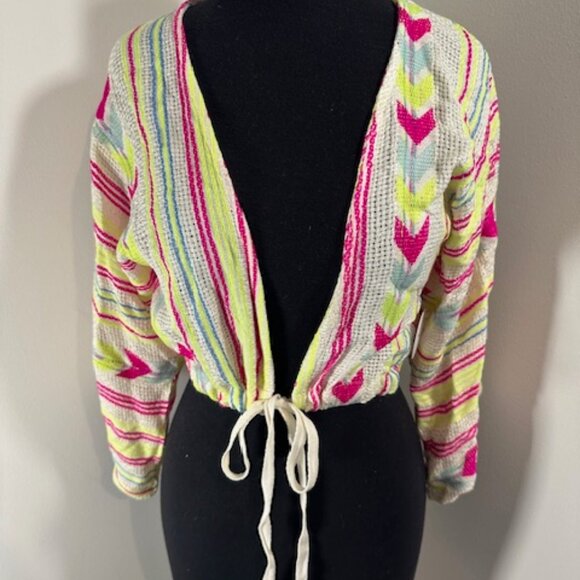 En Creme Tops - En Creme Neon Boho Tie Cardigan    8347